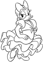 A coloring page of donald duck